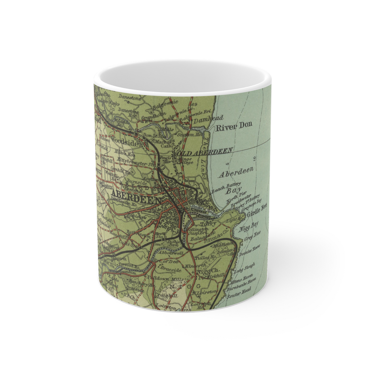 Aberdeen historic map mug, Bartholomew Half-Inch, 1903 — product view 2