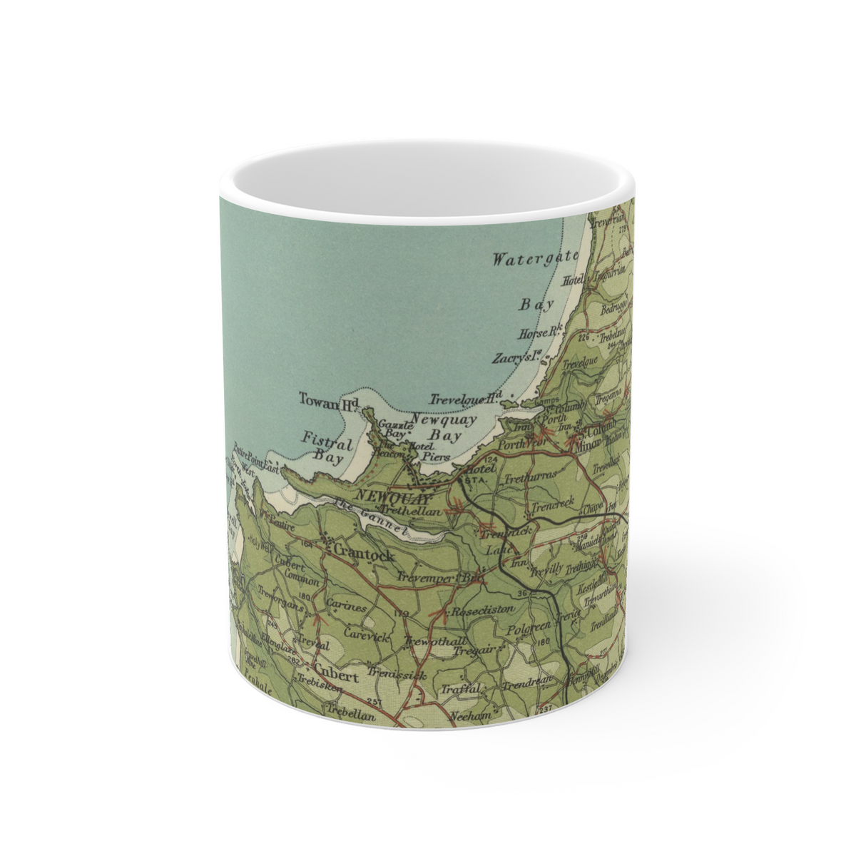 Newquay historic map mug, Bartholomew Half-Inch, 1903 — product view 2