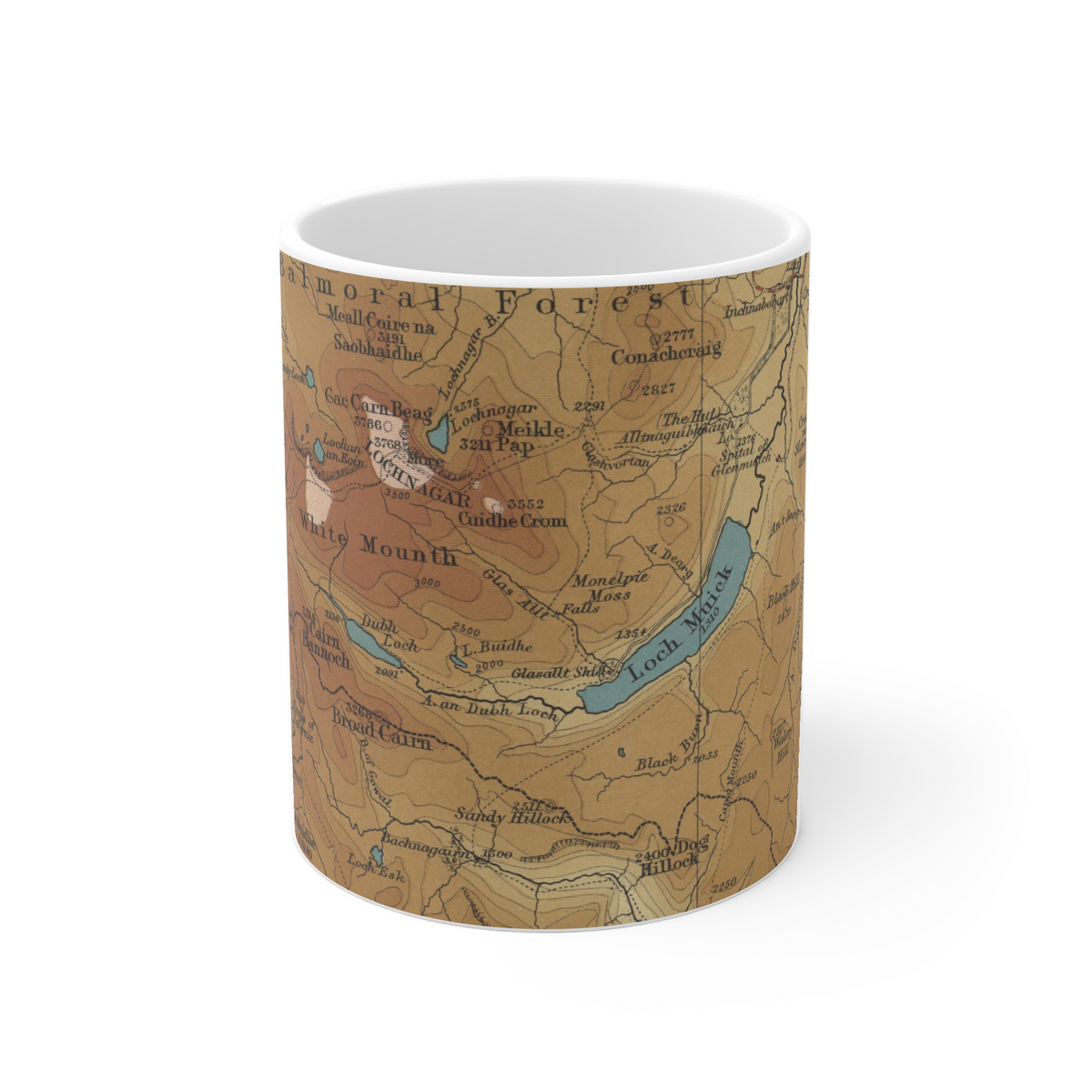 Loch Muick historic map mug, Bartholomew Half-Inch, 1902 — product view 2