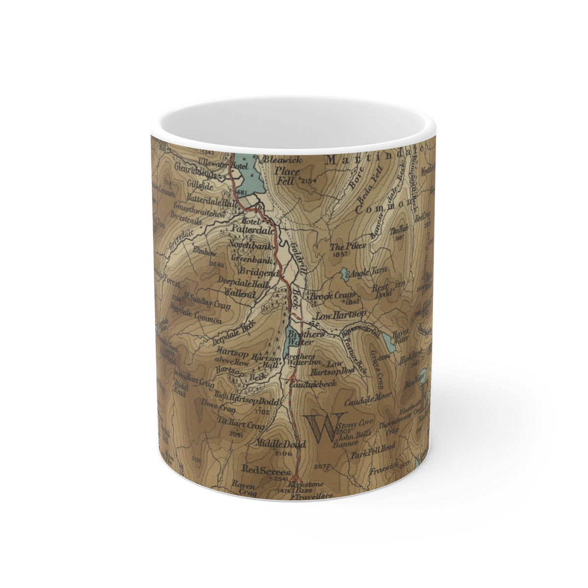 Brotherswater historic map mug, Bartholomew Half-Inch, 1903 — product view 2
