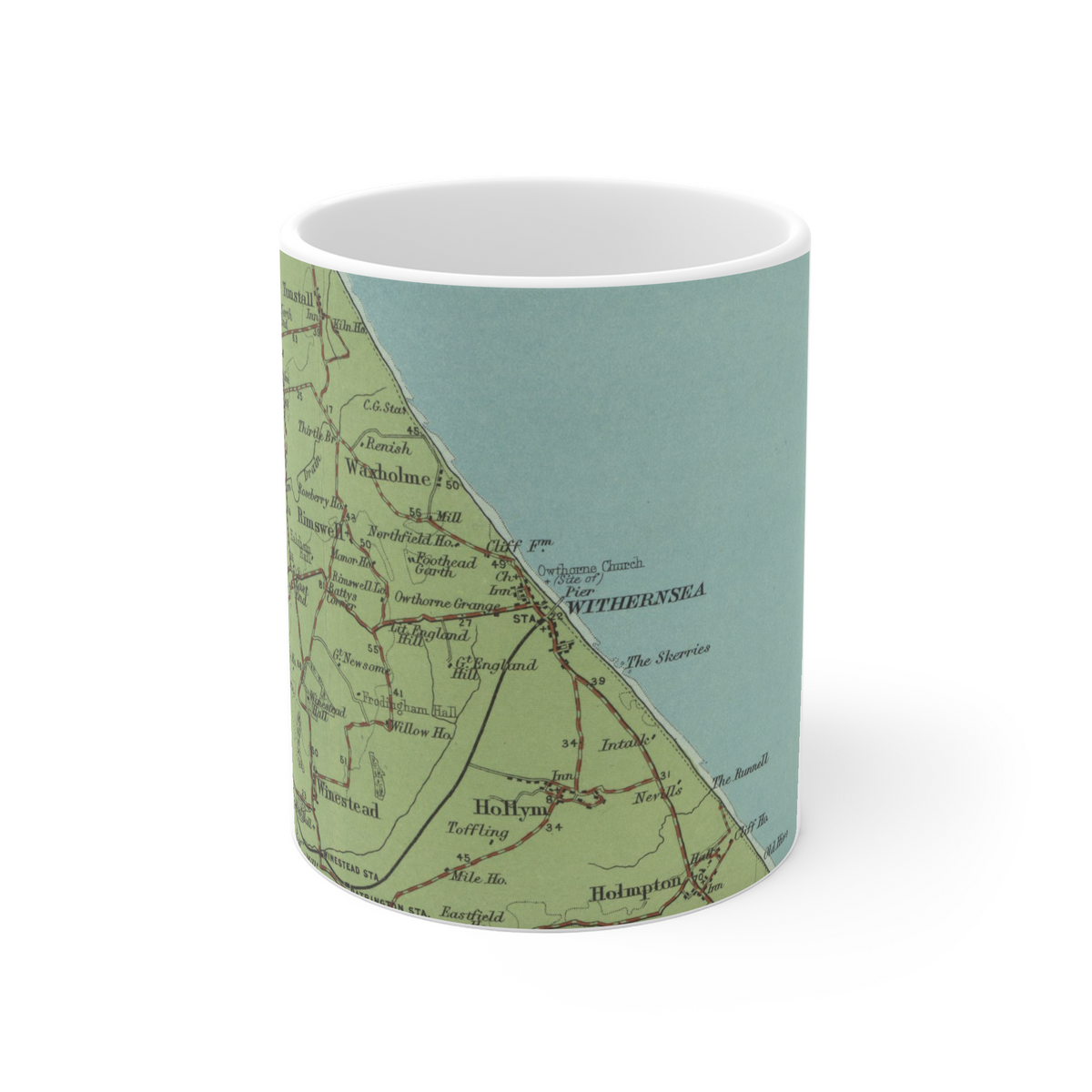 Withernsea historic map mug, Bartholomew Half-Inch, 1902 — product view 2