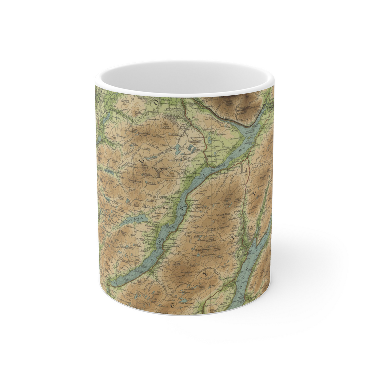 Loch Awe historic map mug, Bartholomew Half-Inch, 1903 — product view 2