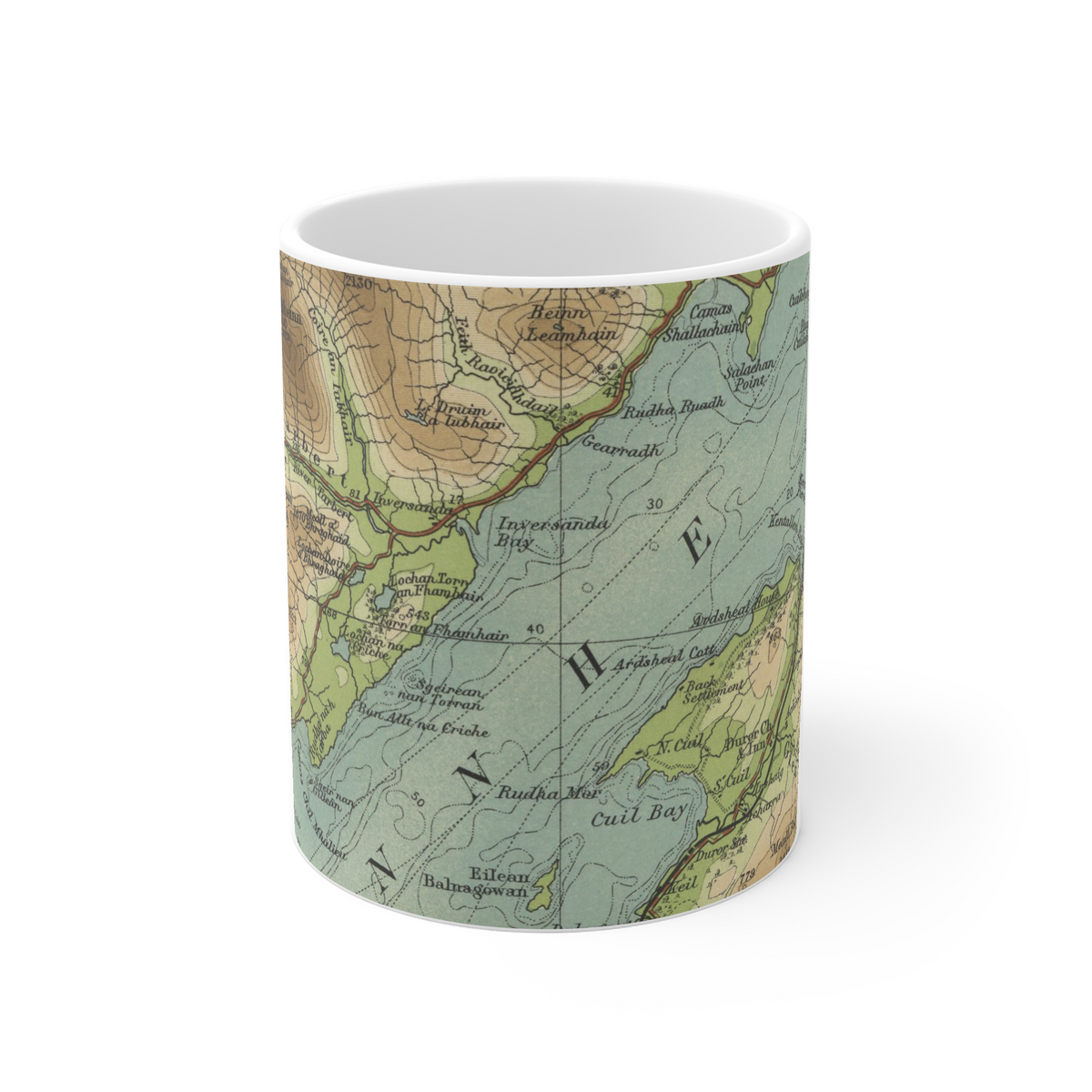 Loch Linnhe historic map mug, Bartholomew Half-Inch, 1903 — product view 2