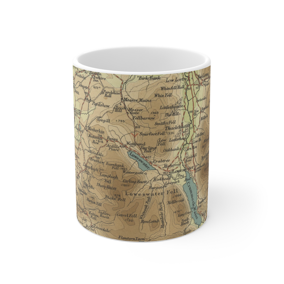 Loweswater historic map mug, Bartholomew Half-Inch, 1903 — product view 2