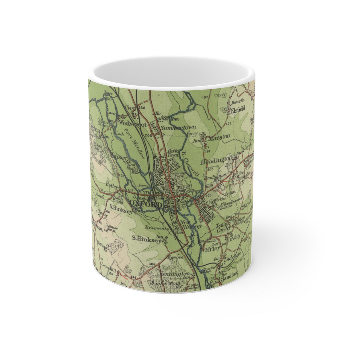 Oxford historic map mug, Bartholomew Half-Inch, 1903 — product view 2