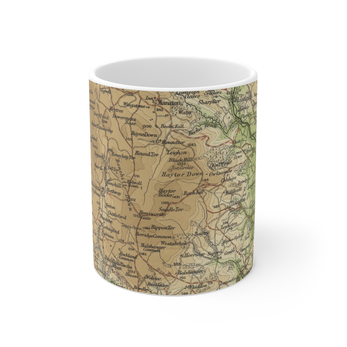 Haytor historic map mug, Bartholomew Half-Inch, 1903 — product view 2