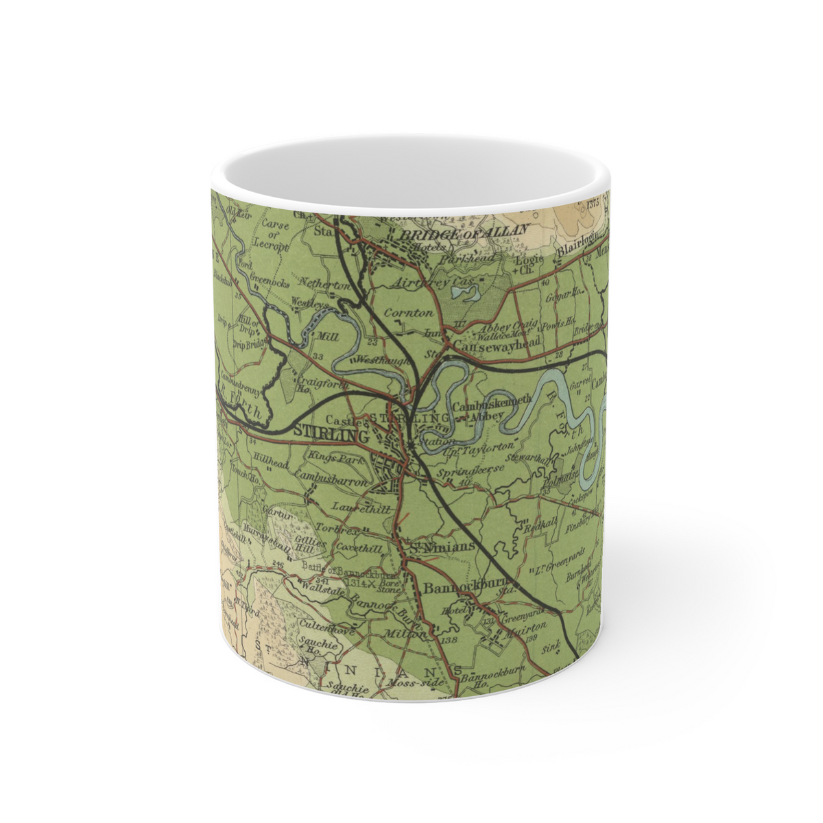 Stirling historic map mug, Bartholomew Half-Inch, 1903 — product view 2