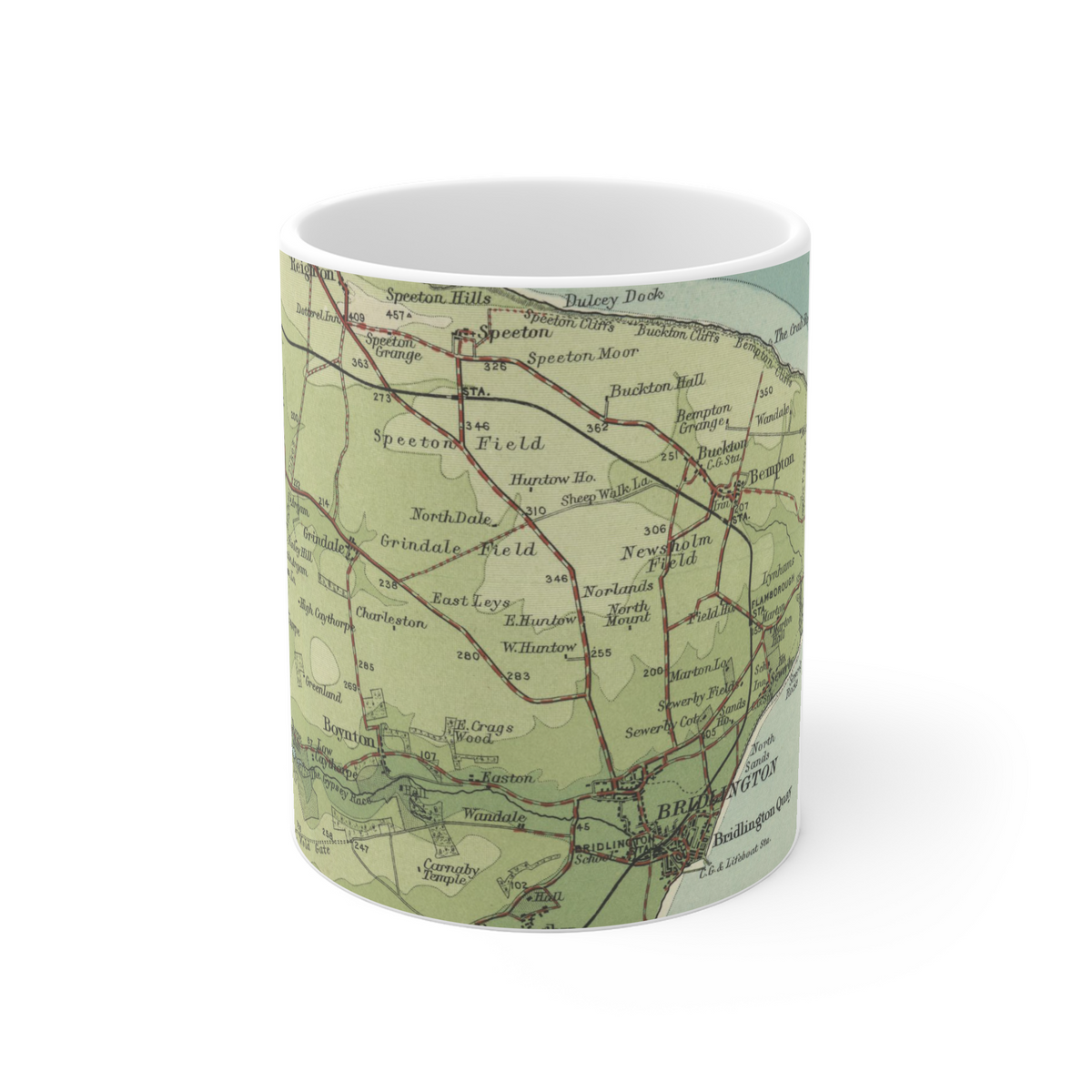 Flamborough historic map mug, Bartholomew Half-Inch, 1903 — product view 2
