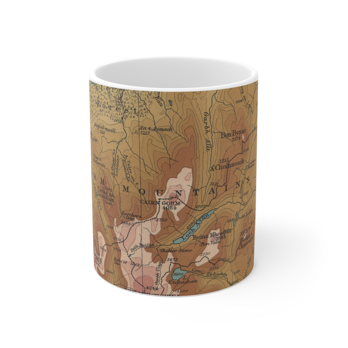 Cairn Gorm historic map mug, Bartholomew Half-Inch, 1902 — product view 2