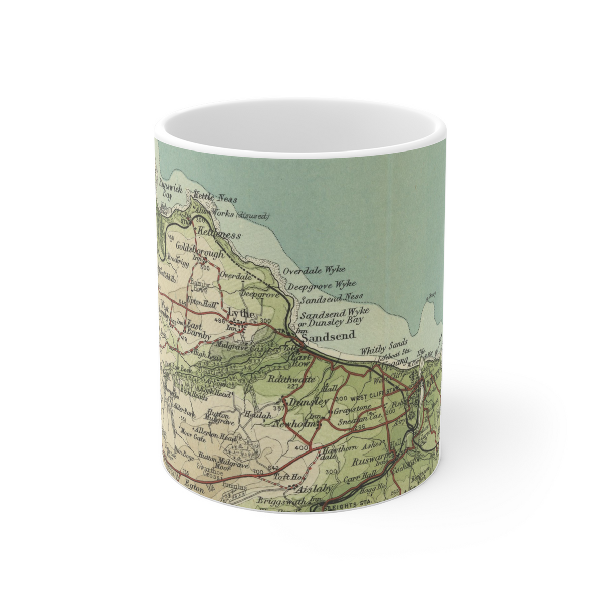 Sandsend historic map mug, Bartholomew Half-Inch, 1903 — product view 2