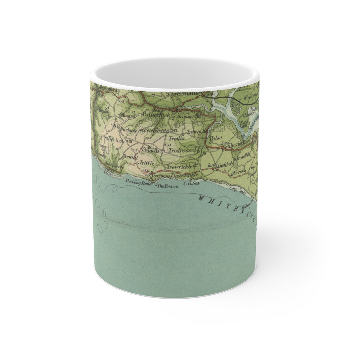 Looe historic map mug, Bartholomew Half-Inch, 1903 — product view 2
