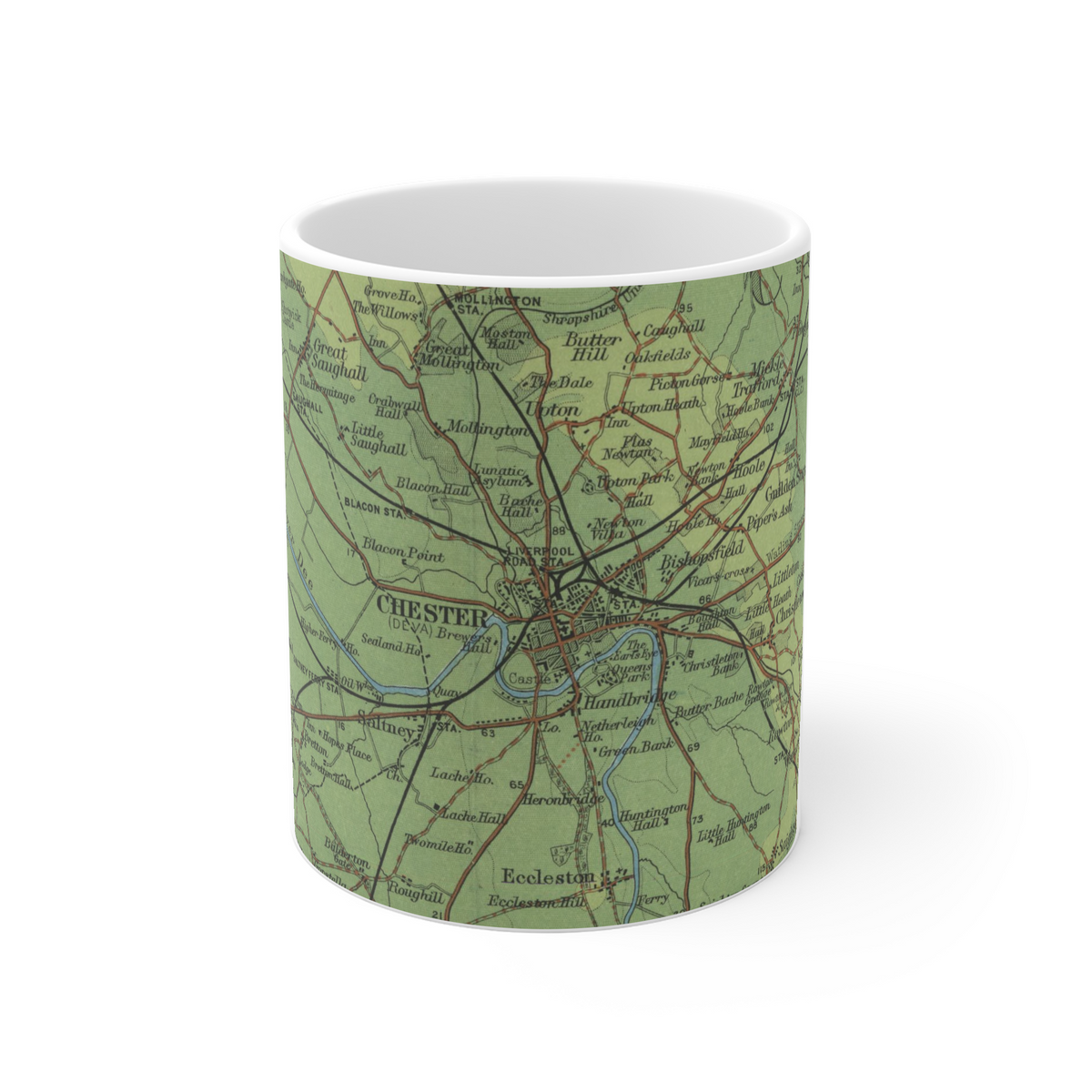 Chester historic map mug, Bartholomew Half-Inch, 1902 — product view 2