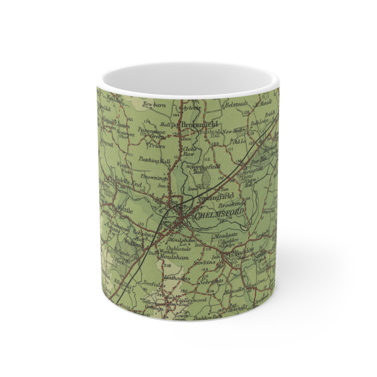 Chelmsford historic map mug, Bartholomew Half-Inch, 1903 — product view 2