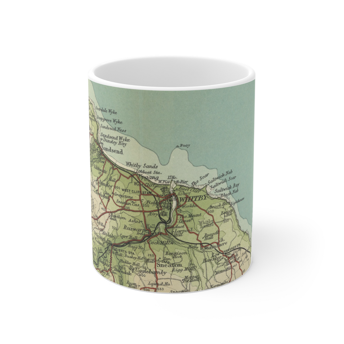 Whitby historic map mug, Bartholomew Half-Inch, 1903 — product view 2