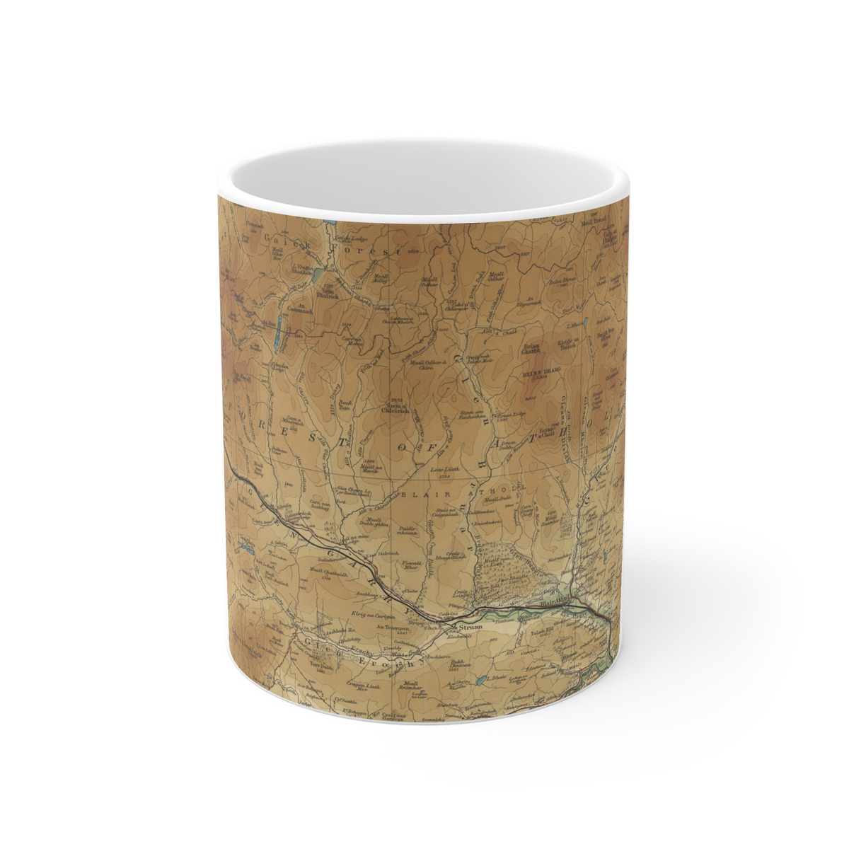 Loch Ericht historic map mug, Bartholomew Half-Inch, 1902 — product view 2