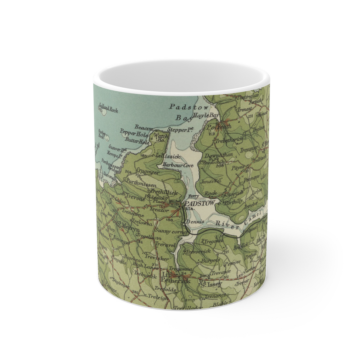 Padstow historic map mug, Bartholomew Half-Inch, 1903 — product view 2