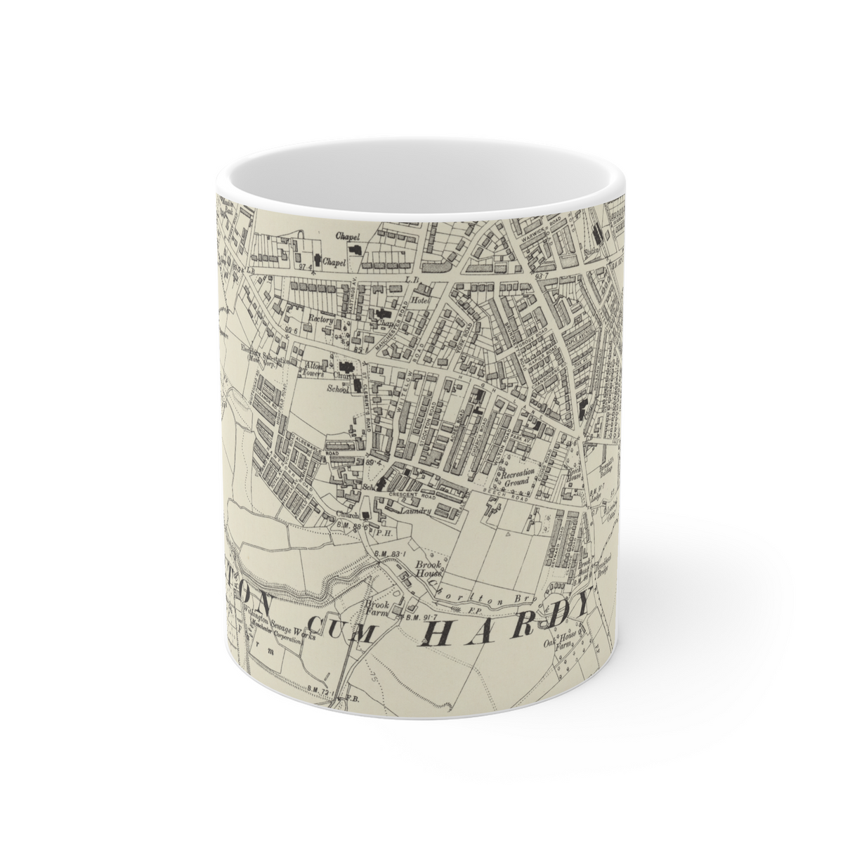 Chorlton-cum-Hardy historic map mug, Ordnance Survey 6-inch, Second Edition — product view 2