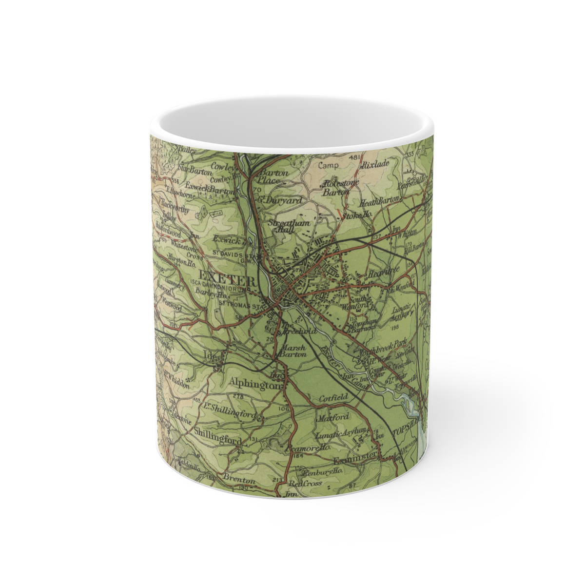 Exeter historic map mug, Bartholomew Half-Inch, 1903 — product view 2
