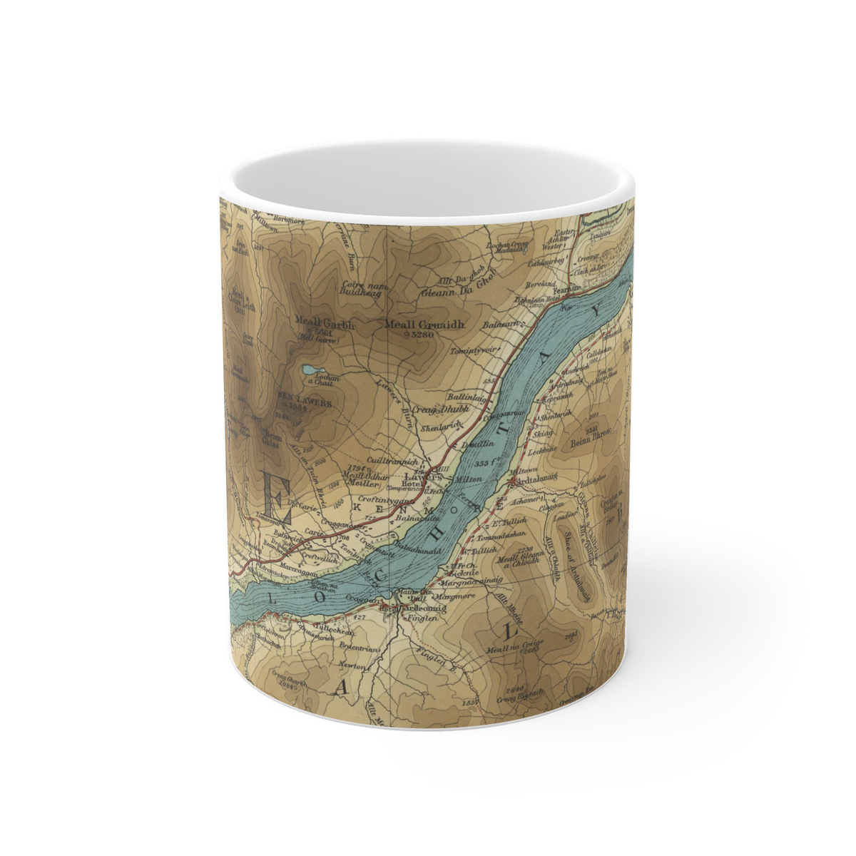 Loch Tay historic map mug, Bartholomew Half-Inch, 1903 — product view 2