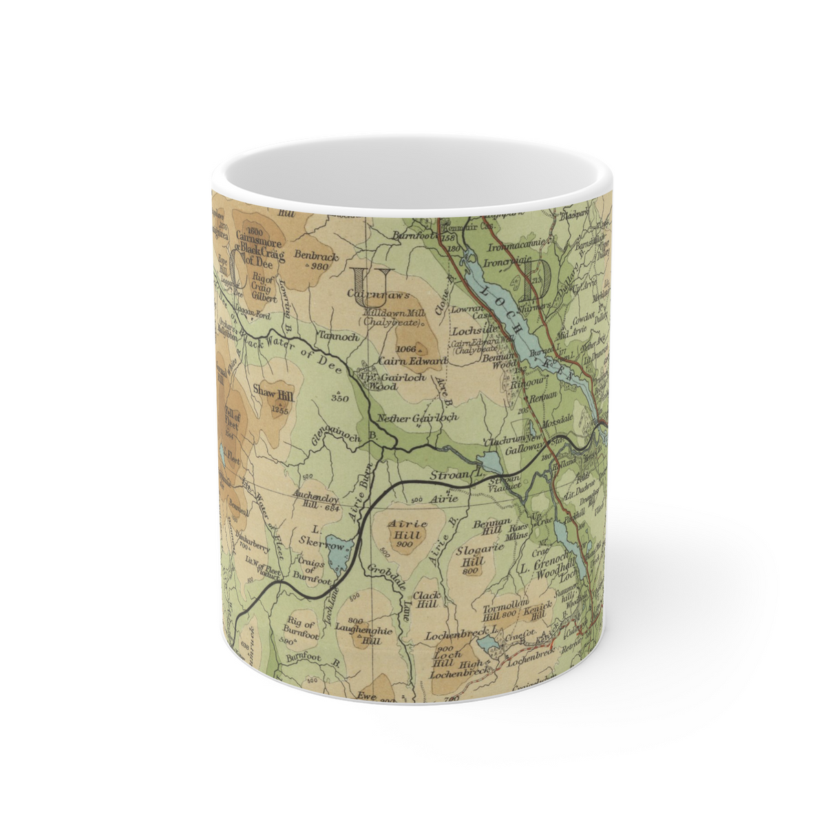 Loch Ken historic map mug, Bartholomew Half-Inch, 1901 — product view 2