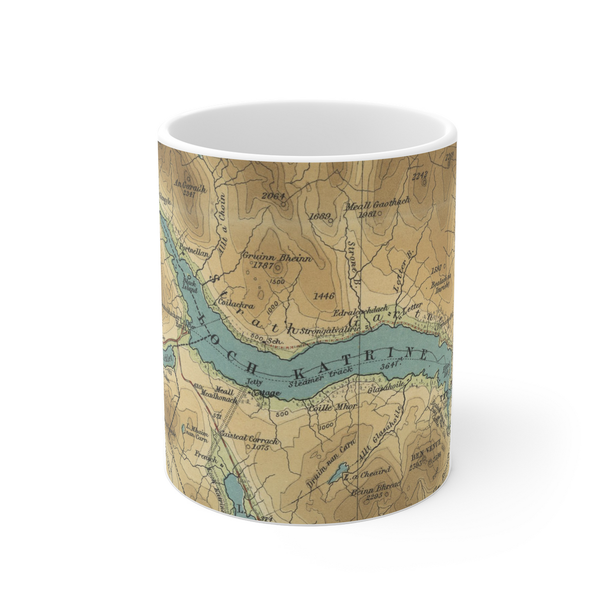 Loch Katrine historic map mug, Bartholomew Half-Inch, 1903 — product view 2