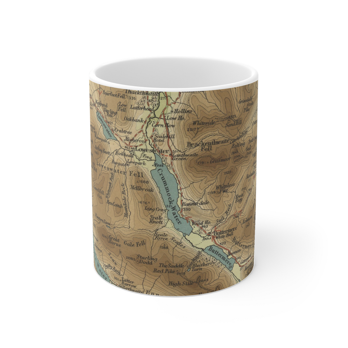 Crummock Water historic map mug, Bartholomew Half-Inch, 1903 — product view 2