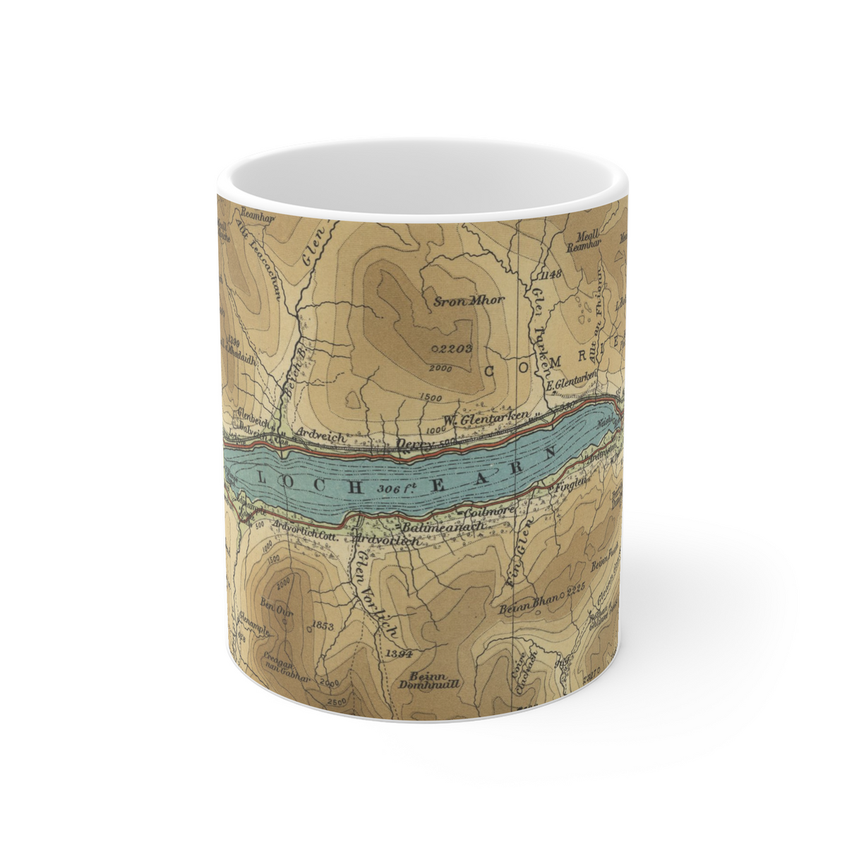 Loch Earn historic map mug, Bartholomew Half-Inch, 1903 — product view 2