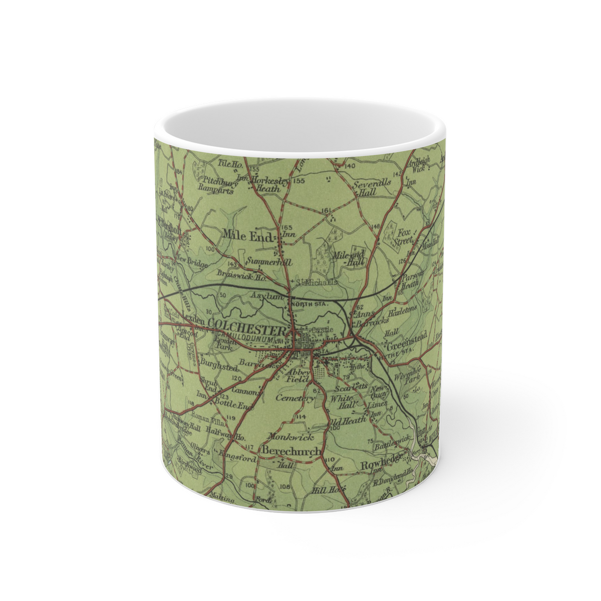 Colchester historic map mug, Bartholomew Half-Inch, 1903 — product view 2