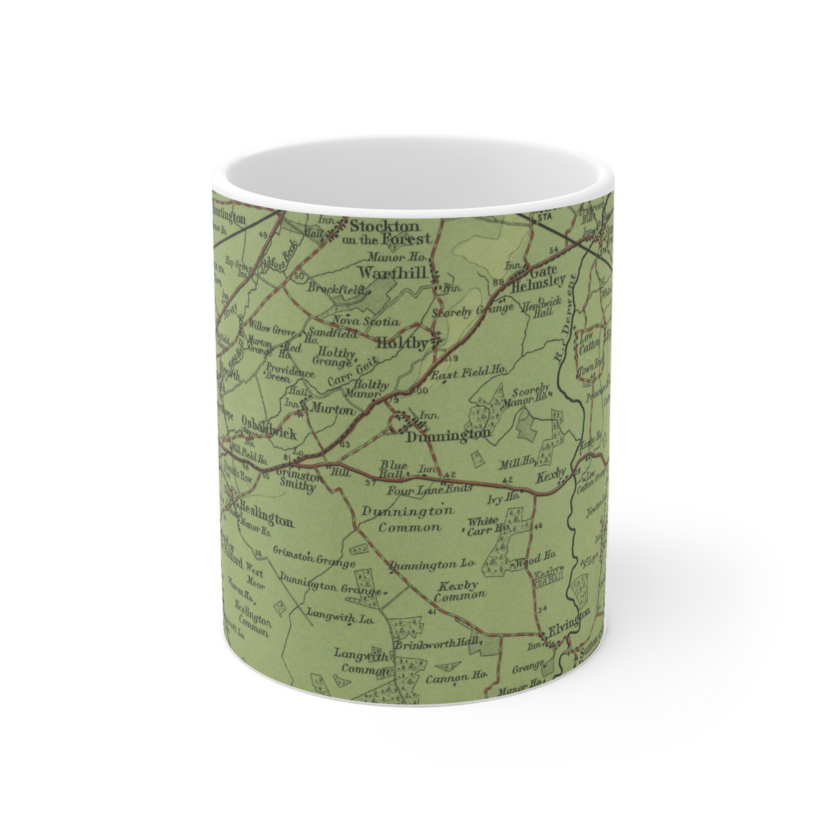York historic map mug, Bartholomew Half-Inch, 1903 — product view 2