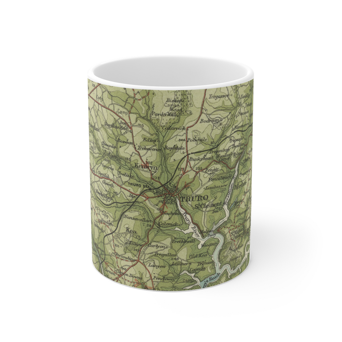 Truro historic map mug, Bartholomew Half-Inch, 1903 — product view 2