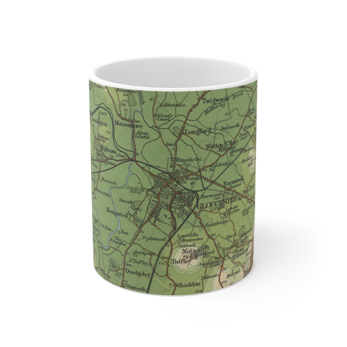Gloucester historic map mug, Bartholomew Half-Inch, 1902 — product view 2
