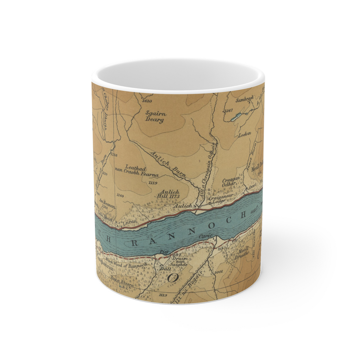 Loch Rannoch historic map mug, Bartholomew Half-Inch, 1902 — product view 2