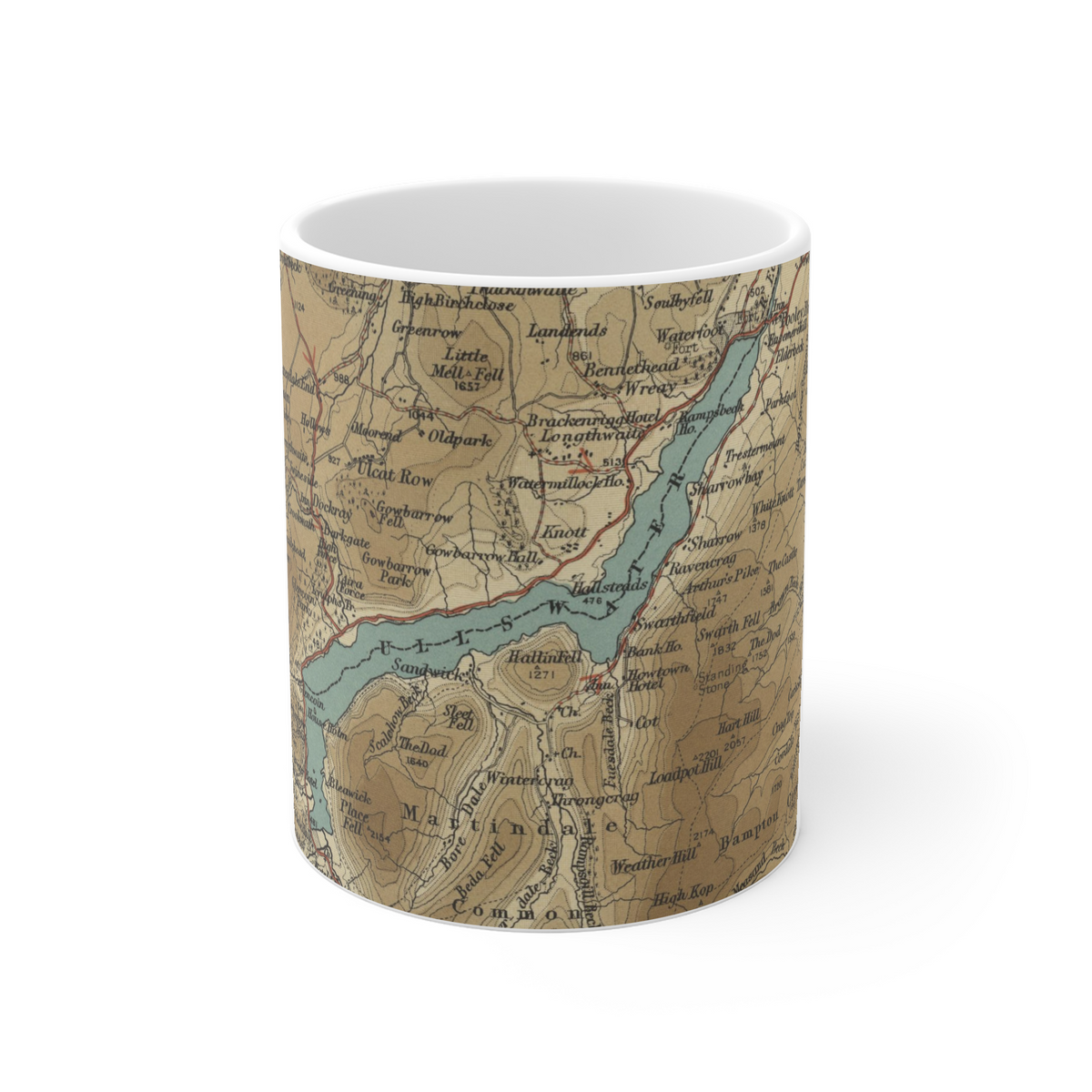 Ullswater historic map mug, Bartholomew Half-Inch, 1903 — product view 2