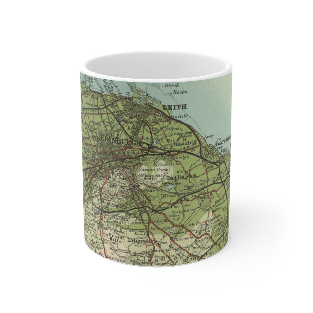 Arthur's Seat historic map mug, Bartholomew Half-Inch, 1903 — product view 2