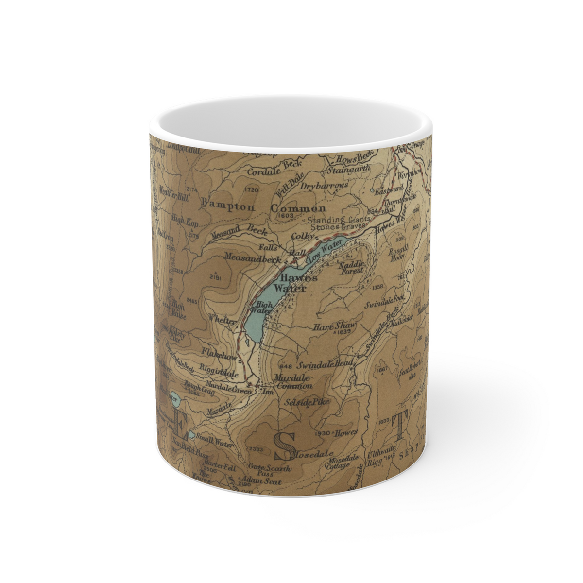 Haweswater historic map mug, Bartholomew Half-Inch, 1903 — product view 2