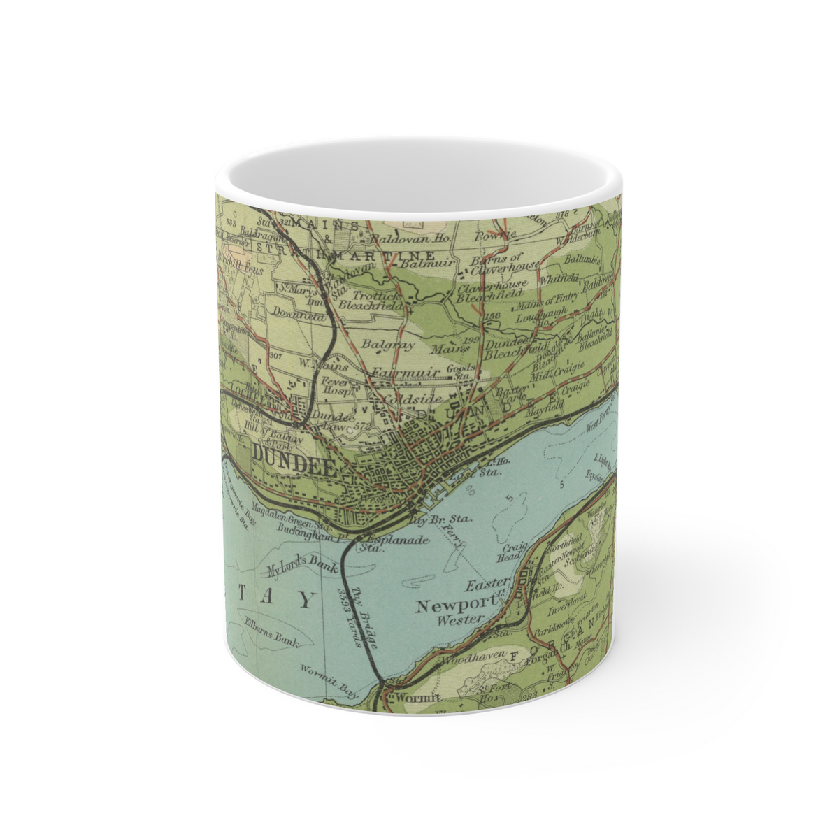 Dundee historic map mug, Bartholomew Half-Inch, 1903 — product view 2