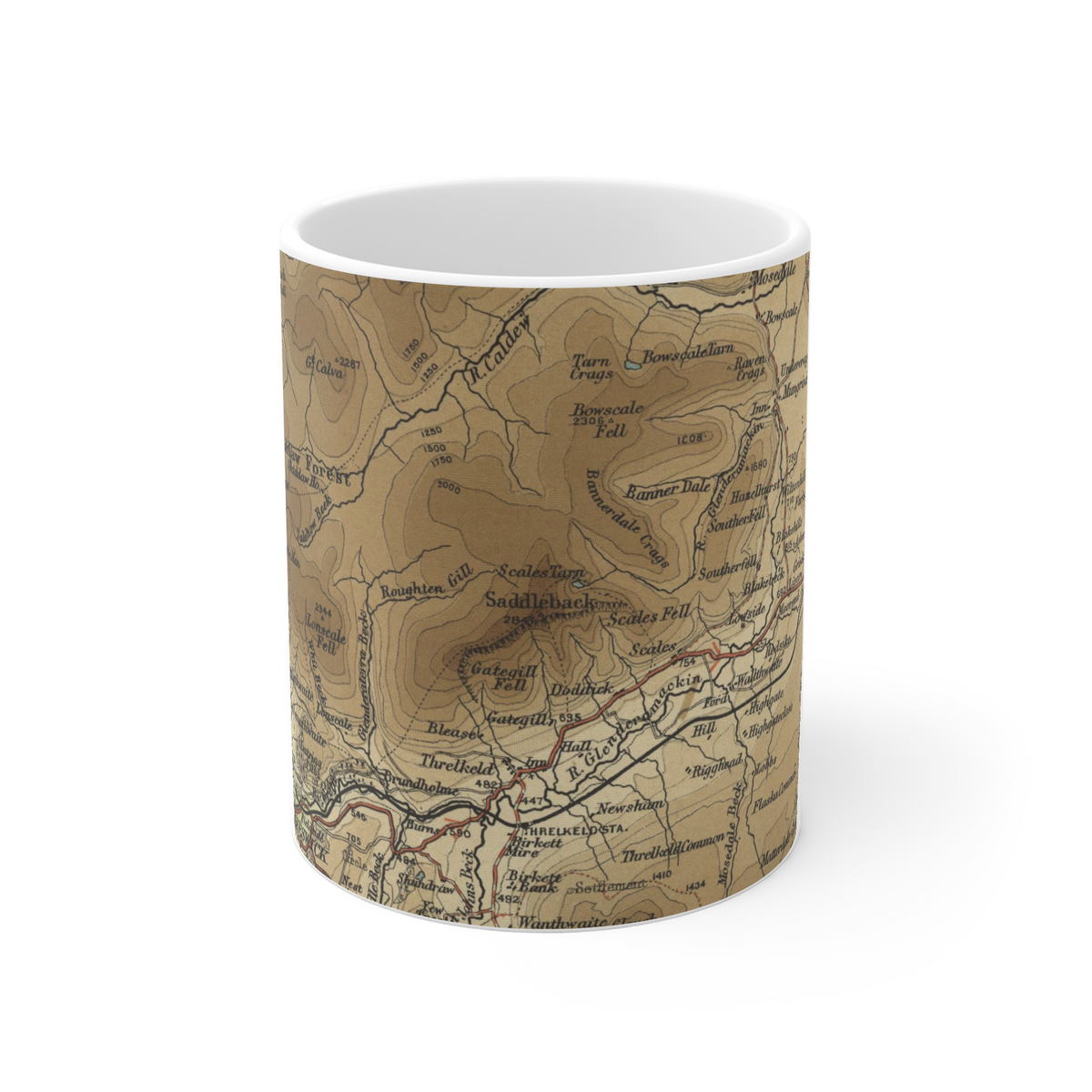 Blencathra historic map mug, Bartholomew Half-Inch, 1903 — product view 2