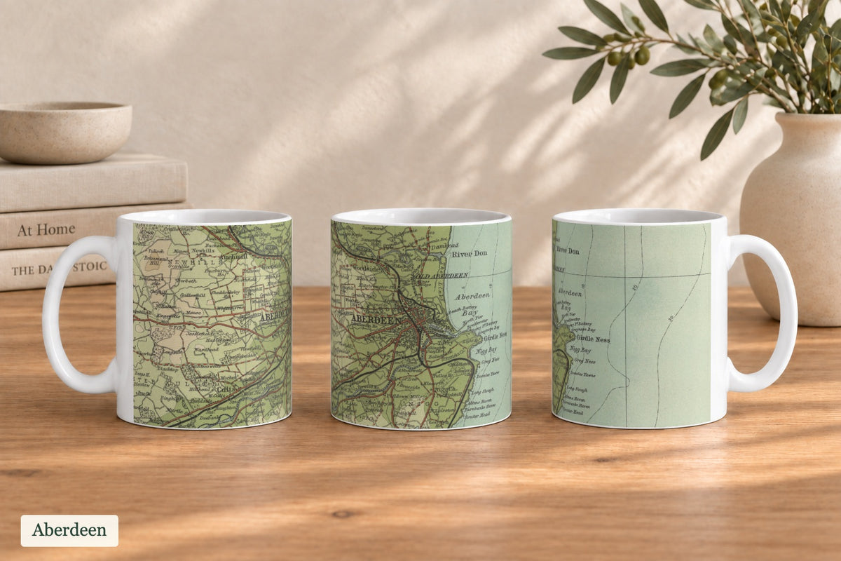 Aberdeen historic map mug, Bartholomew Half-Inch, 1903 — product view 3