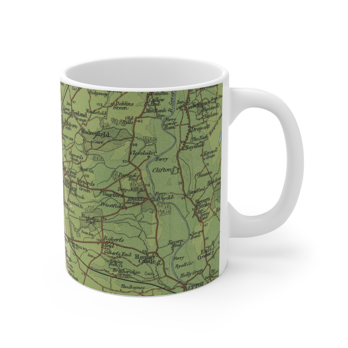 Worcestershire Beacon historic map mug, Bartholomew Half-Inch, 1902 — product view 3