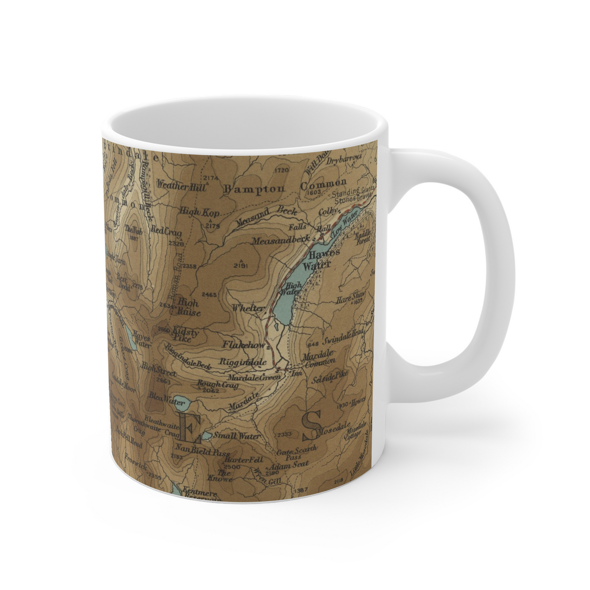 Brotherswater historic map mug, Bartholomew Half-Inch, 1903 — product view 3