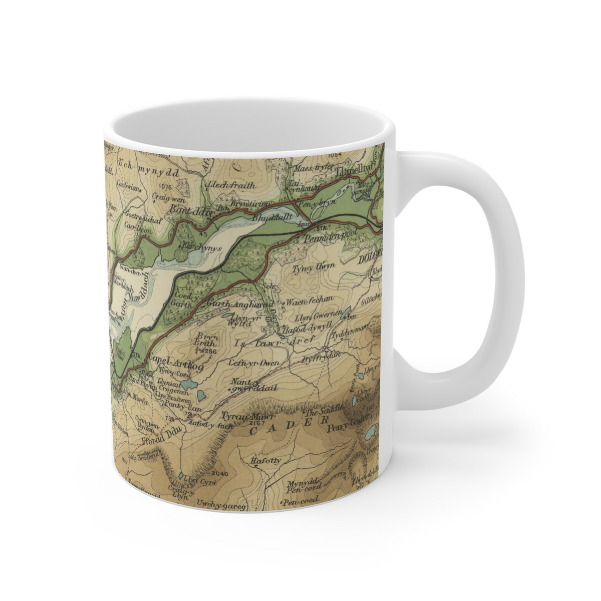 Barmouth historic map mug, Bartholomew Half-Inch, 1905 — product view 3