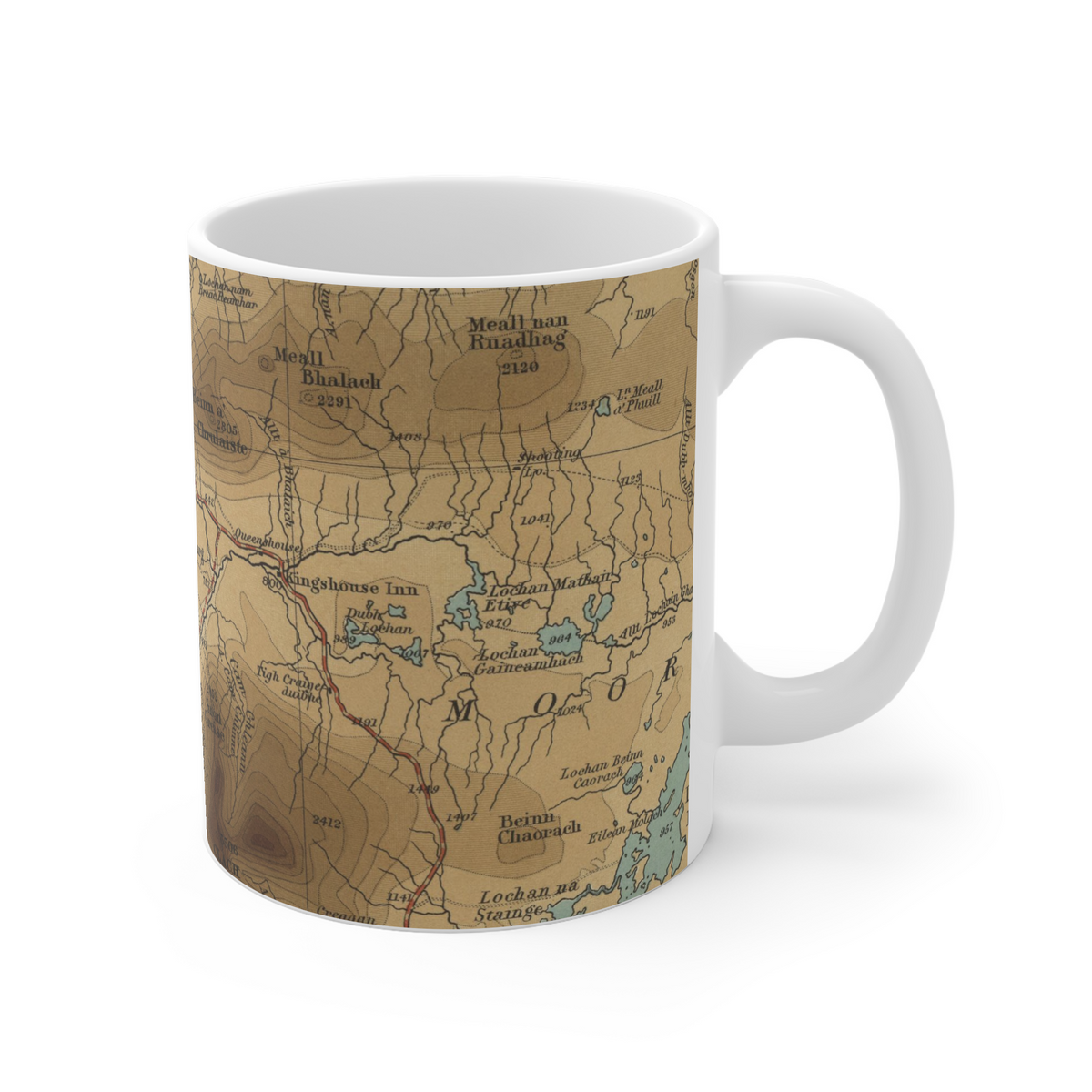 Buachaille Etive Mòr historic map mug, Bartholomew Half-Inch, 1903 — product view 3