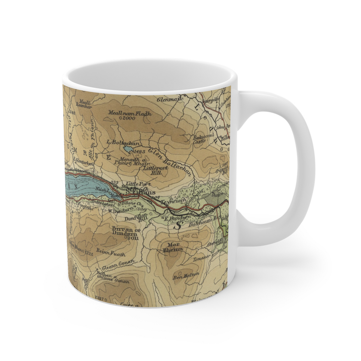 Loch Earn historic map mug, Bartholomew Half-Inch, 1903 — product view 3