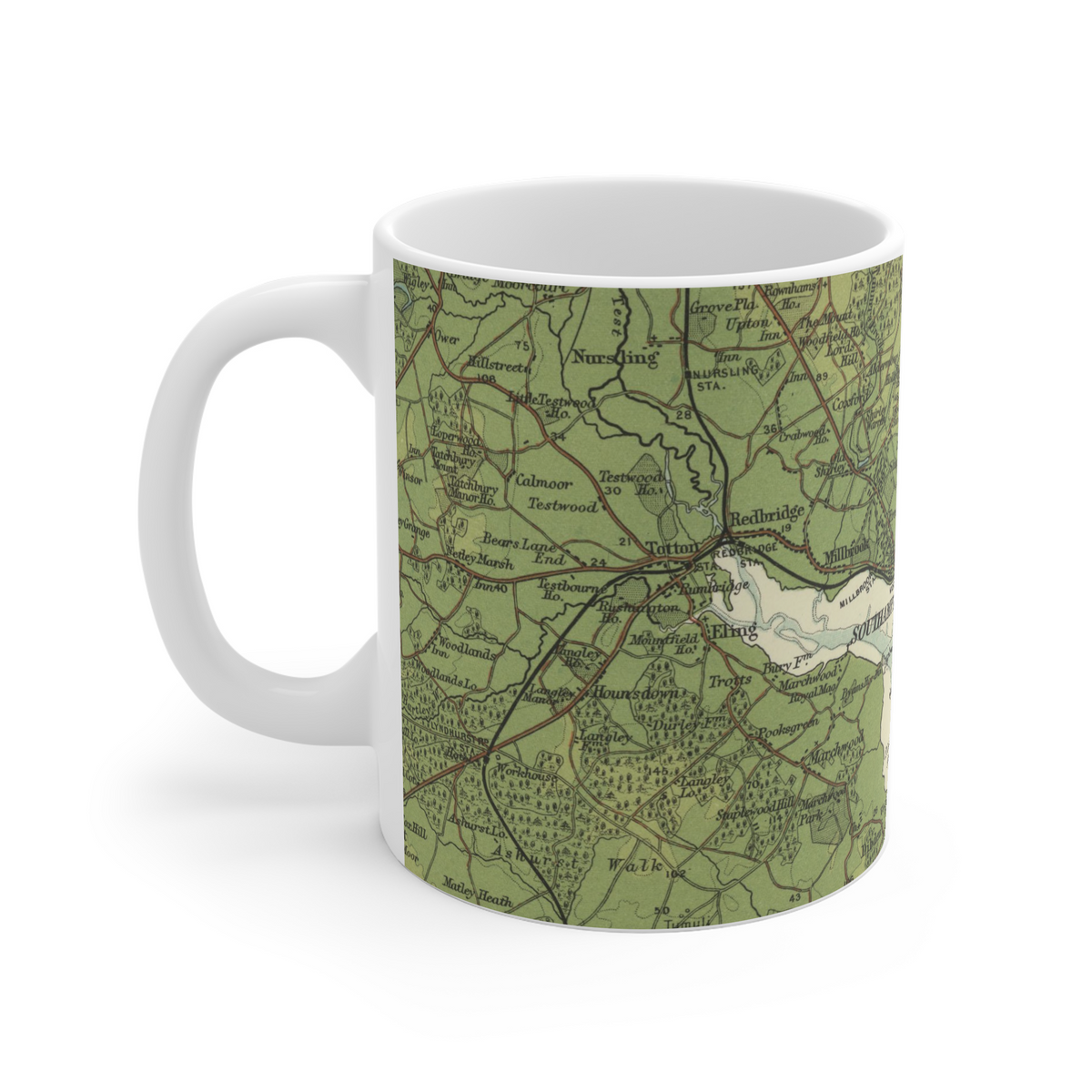 Southampton historic map mug, Bartholomew Half-Inch, 1902 — product view 3