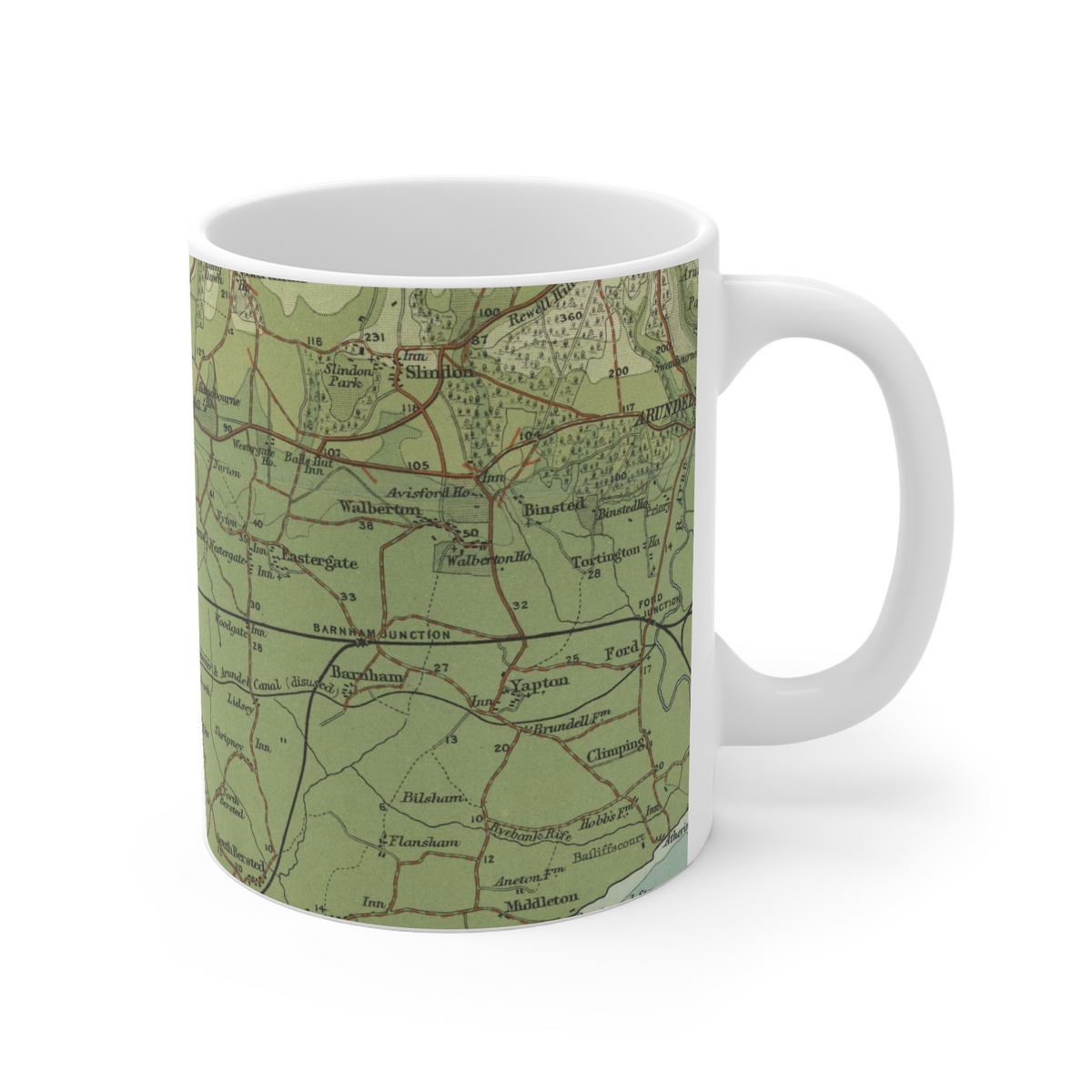 Chichester historic map mug, Bartholomew Half-Inch, 1902 — product view 3