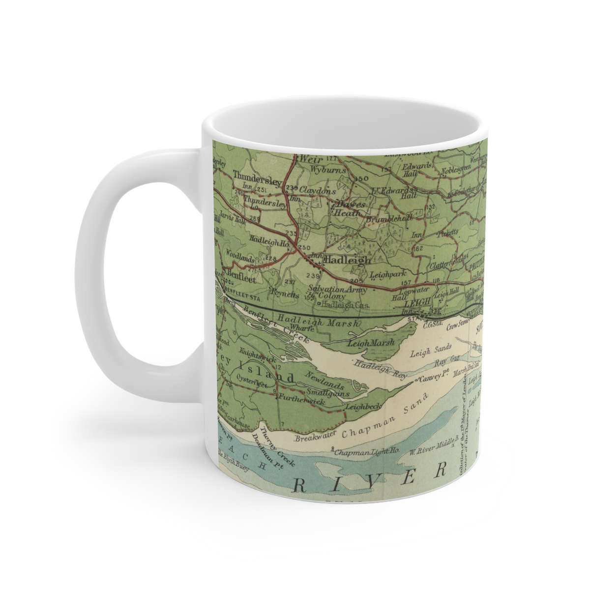 Southend-on-Sea historic map mug, Bartholomew Half-Inch, 1903 — product view 3