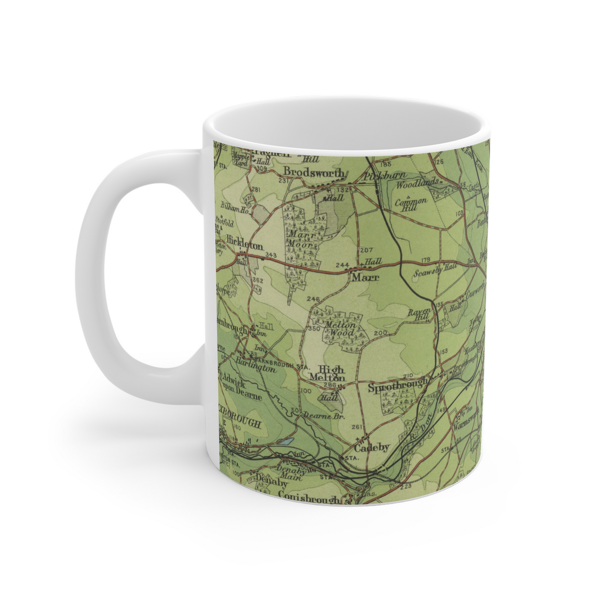 Doncaster historic map mug, Bartholomew Half-Inch, 1904 — product view 3