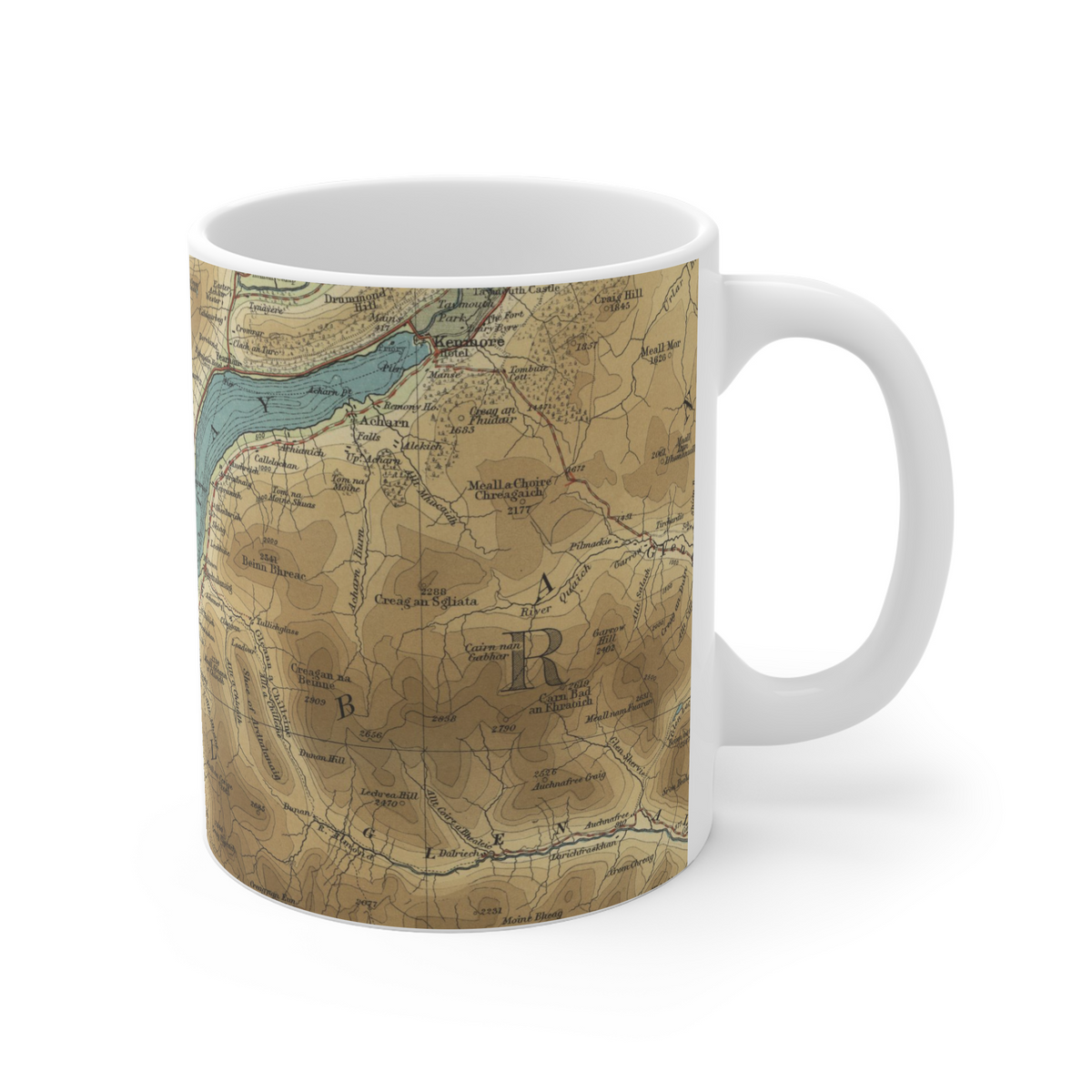 Loch Tay historic map mug, Bartholomew Half-Inch, 1903 — product view 3