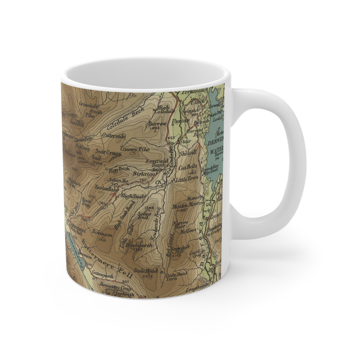 Crummock Water historic map mug, Bartholomew Half-Inch, 1903 — product view 3