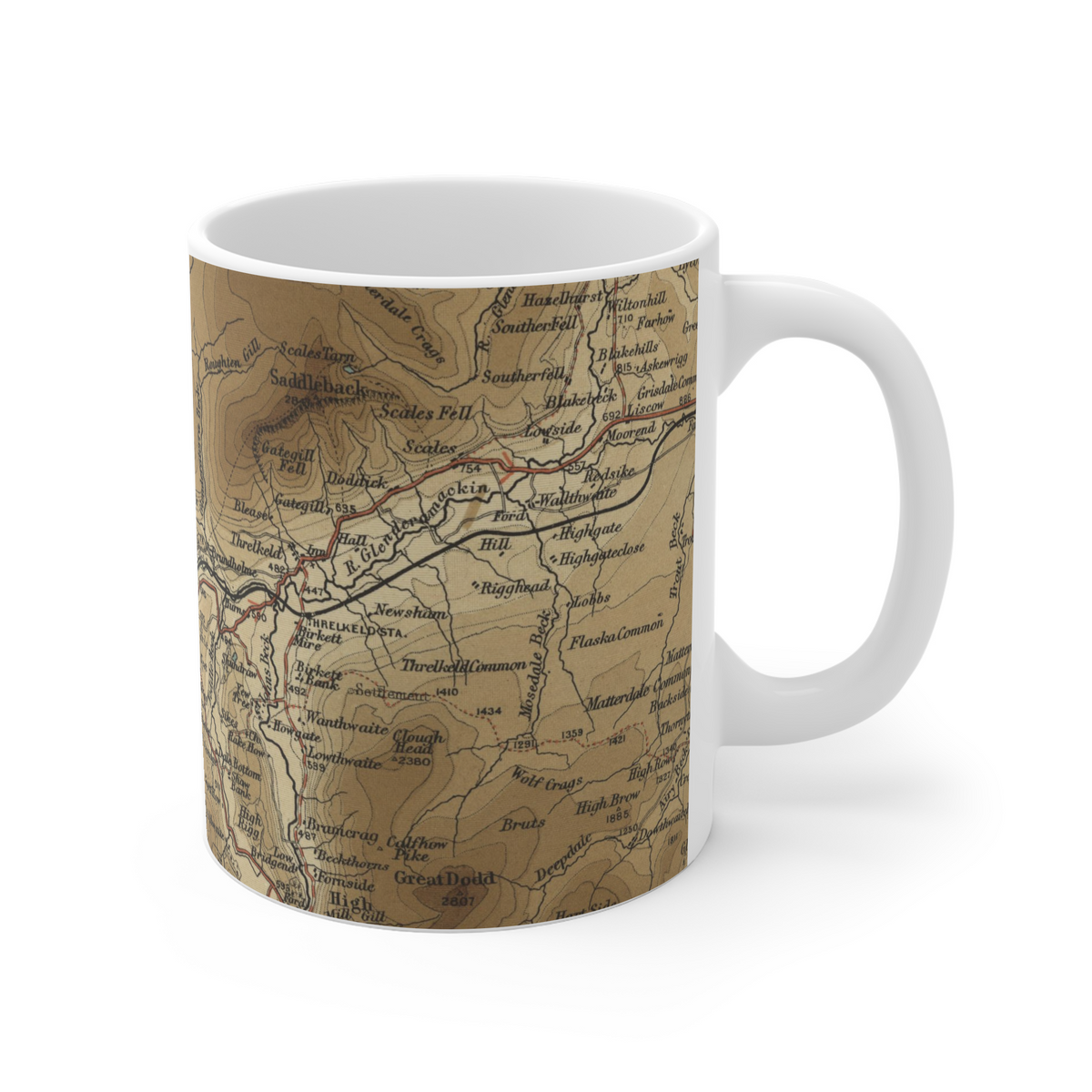Latrigg historic map mug, Bartholomew Half-Inch, 1903 — product view 3
